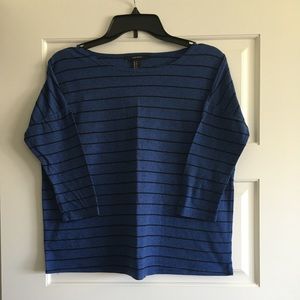 Black & Blue Stripe 3/4 Sleeve Tee